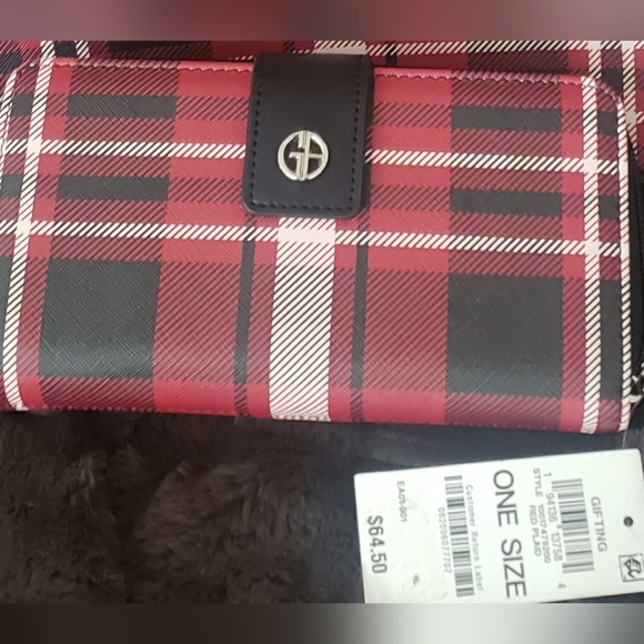 🤗Giani Bernini:Saffiano Plaid Tote and Wallet Set. A Macy's Exclusive - Picture 4 of 9